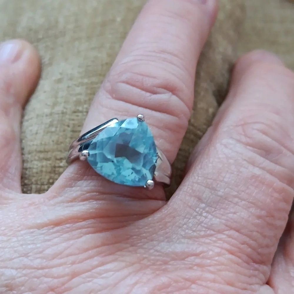Synthetic Blue Silver Ring